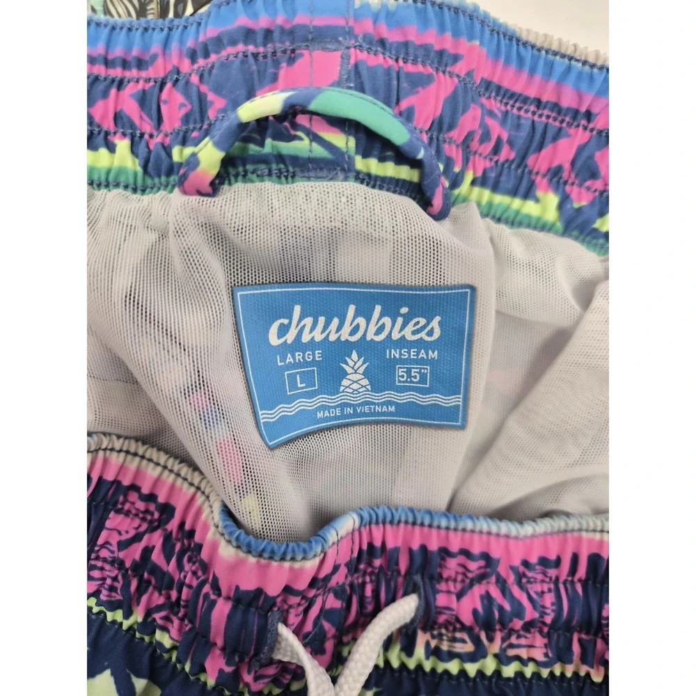 Chubbies Classic Swim Trunks The Retronators Size L Mesh Lined - Picture 2 of 6